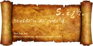 Stefán Árpád névjegykártya